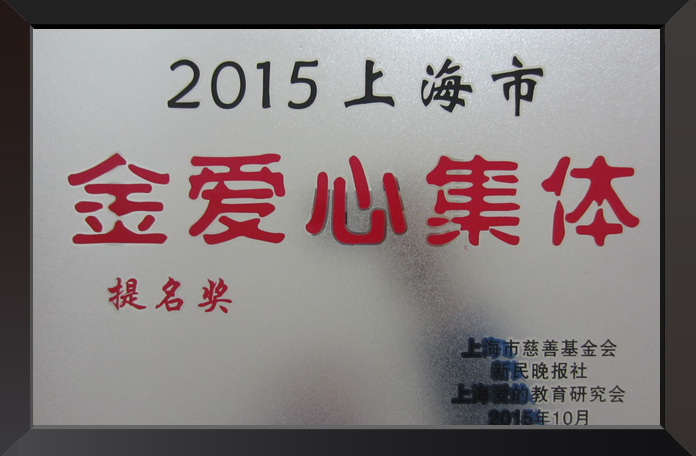2015上海市金爱心集体提名奖